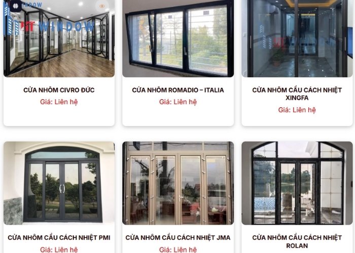 Các dòng cửa nhôm cầu cách nhiệt tại HTWINDOW