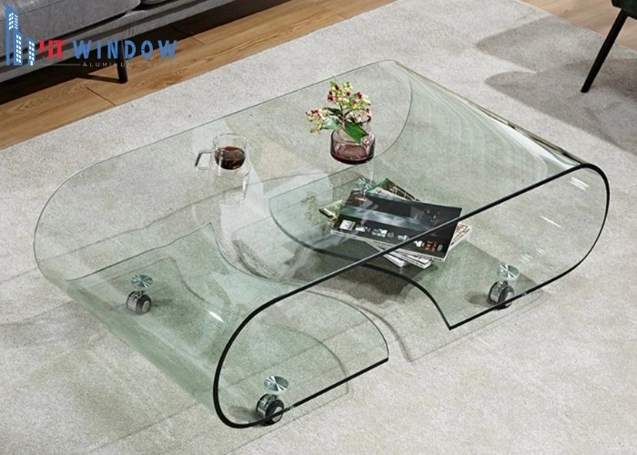 Bàn kính cường lực uốn cong